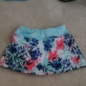 Blue and Pink Floral Sporty Skort for Casual Wear